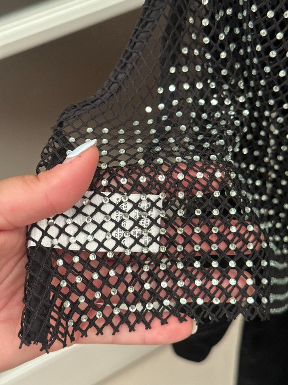 Women's Rhinestone Net Crop Tank - Picture 8 of 8